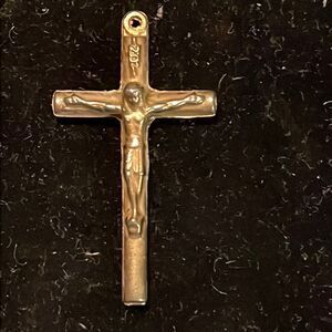 1.75” gold tone solid metal crucifix pendant